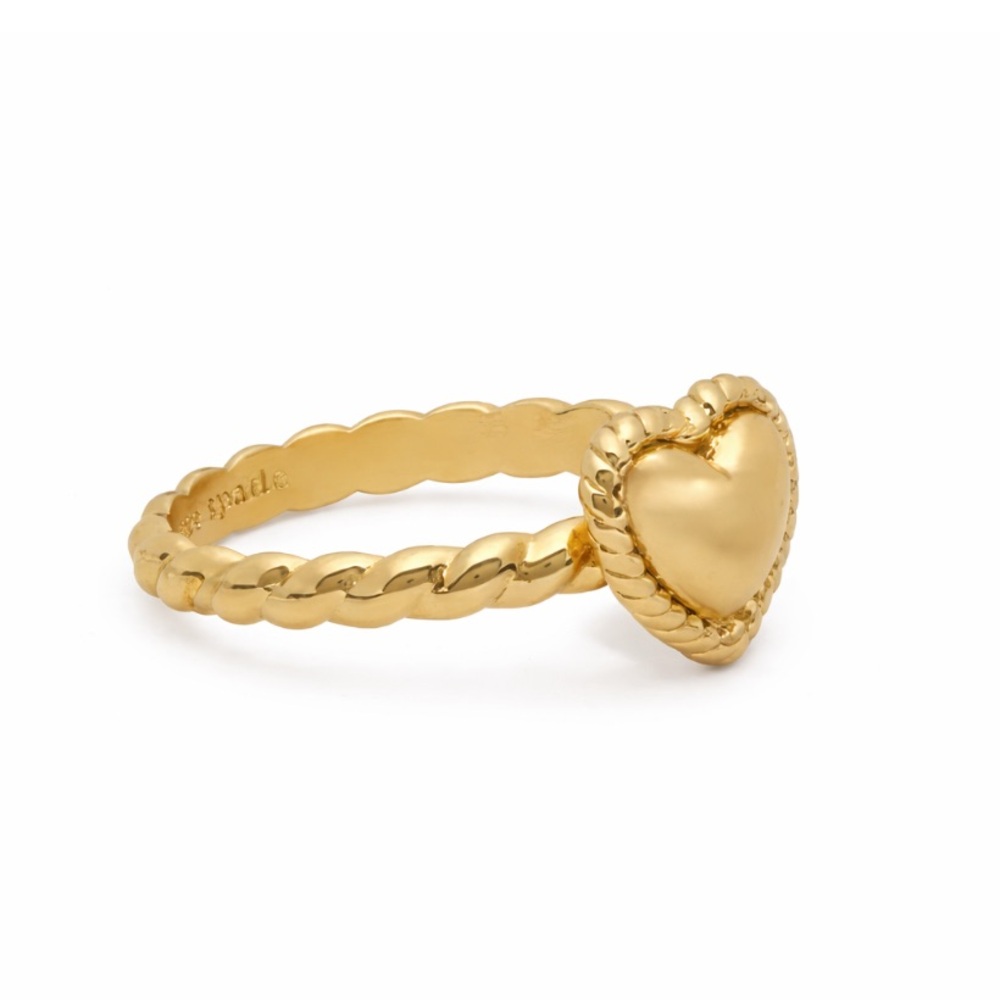 Kate Spade Golden Hour Heart Ring - Size 6 - Picture 2 of 4